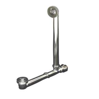   in. Brass Leg Tub Drain with Twist and Lift Stopper in Polished Chrome