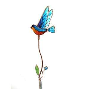 48 In. Blue Copper and Stained Glass Garden Stake SRG 2012001 at The 