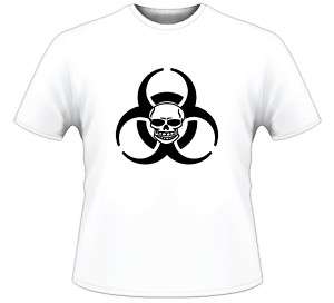 Biohazard Logo Skull Hazmat Hazard Symbol T Shirt  