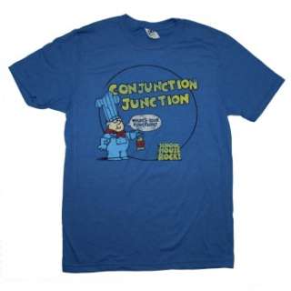 Schoolhouse Rock Blue Conjunction Junction Classic Cartoon Soft T 
