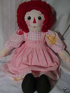 HANDMADE CRAFTED RAGGEDY ANN 25 DOLL VINTAGE STYLE #1  