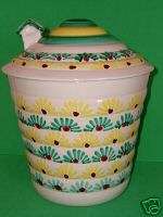 VINTAGE YELLOW/GREEN BEEHIVE/HOUSE COOKIE JAR ITALY  