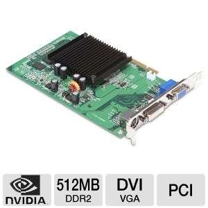 EVGA 512 P1 N402 LR GeForce 6200 Video Card   512MB DDR2, PCI, DVI 