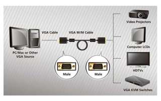 Ultra ULT40289 6ft VGA Male to Male Cable   6ft, 1.8M, 1920x1200 Max 