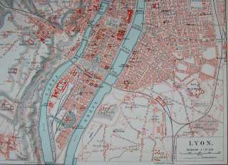 Alter Stadtplan 1896 Lyon France Frankreich Rhône 357  