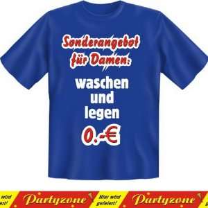 witziges Sprüche Tshirt waschen und legen 0,  EUR Fb royal blau plus 