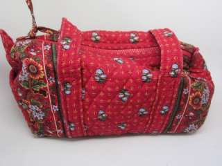 Vera Bradley Retired PRIVINCIAL RED Mini Duffel Bag Handbag Purse 