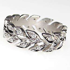   Motif Estate Eternity Style Diamond Wedding Band Ring Solid Platinum