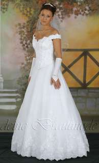 Luxuriöses Brautkleid lange abnehmbare Schleppe 1A  