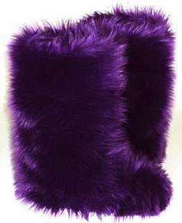 Royal Purple Faux Fur Boots   Fluffy Fuzzy Boots  
