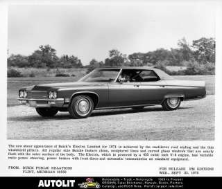 1971 Buick Electra Limited Factory Photo  