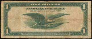 1918 LARGE $1 DOLLAR BILL GREEN EAGLE FR BANK NOTE Fr 713 OLD PAPER 