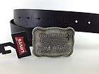 Levi’s Mens Belt Black Bonded Leather Two Horse Logo NWT 34 36 38 40 