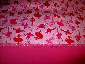 Ballerina Dance Dancing pink pillowcases handmade NEW standard.queen 