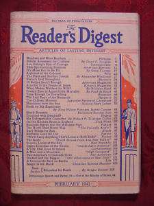Readers Digest February 1942 Alexander Woollcott WWII  