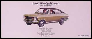 1970 Buick Opel Kadett Mini Brochure  