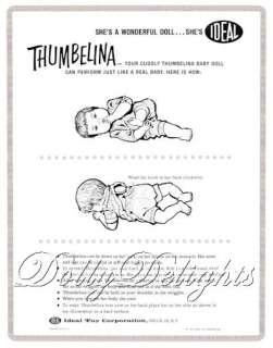 Instruction Sheet For Ideal 1960s Thumbelina  