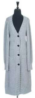 Authentic EMILIO PUCCI Long Gray Wool Sweater Jacket, Size 10  