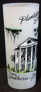PLANTATION SCENES ♥ Frosted 6.5 Tea Glass SOUTHERN MANSION  