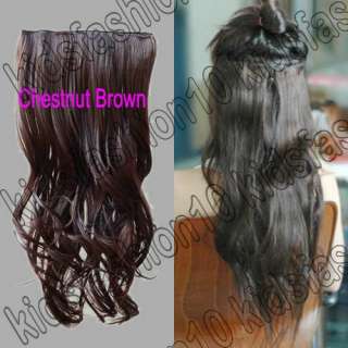 Clips On Hair Piece Extension 50cm Long 20“ Wavy All Color Free 