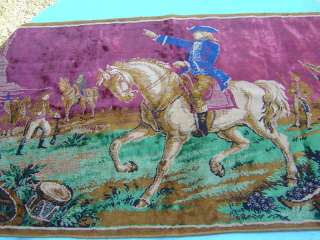 vtg COLONIAL SOLDIER WALL TAPESTRY George Washington  
