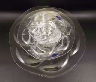   Nuutajarvi Finland Art Glass Flower Form Candlesticks {w6]  