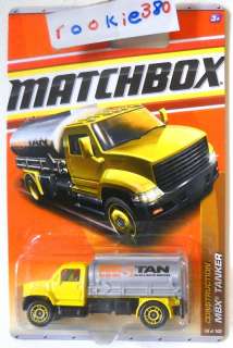 2011 Matchbox #48/100 Construction MBX Tanker Truck YELLOW*  