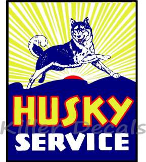 24 HUSKY SERVICE GASOLINE DECAL GAS AND OIL GAS PUMP SIGN, WALL ART 