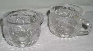 Set of 2 Fruit Pattern Glass Punch Bowl or Snack Cups  