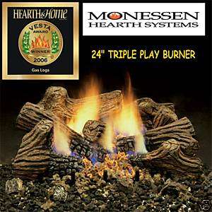 Monessen   24 Vent Free Triple Play Burner Logset   LP  
