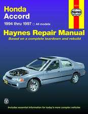 Honda Accord Haynes Repair Manual covering all models from 1994 thru 