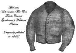 Waistcoat Pattern Victorian Mans Vest Mens Crochet 1868  