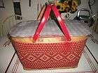 vintage metal picnic basket  