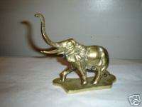 Vintage Brass Elephant 1977 Castilian Imports Animal Tusks  