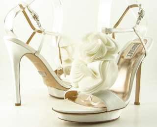   MISCHKA RANDEE White Ruffle T strap WEDDING EVENING Womens Sandals 10