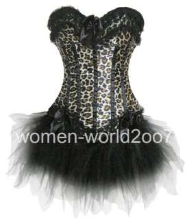 Animal Print Corset/Lace up/Skirt/Gstring Dress 6168  