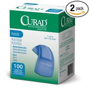  Curad Woven Blue Detectable Bandage, 100 Count (Pack of 2 
