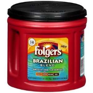 Folgers Brazilian Blend Ground Coffee, 27.8 Ounce Tub  