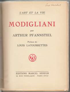   PFANNSPIEL, Modigliani. Préface de Louis 1929