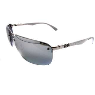Rayban Sunglasses 8310 Shiny Gunmetal Polarized Mirror Silver Gradient 