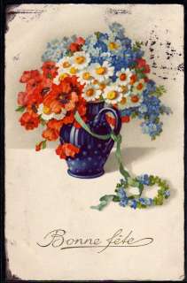   ~J112 MEISSNER & BUCH COQUELICOTS BLEUETS MARGUERITES~