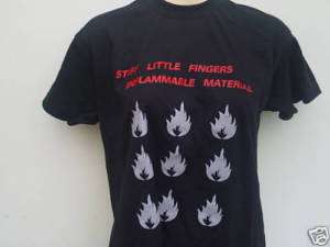 STIFF LITTLE FINGERS INFLAMMABLE MATERIAL MENS T SHIRT  