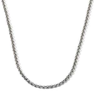 Steel Designs Round Rolo Link Chain Stainless Steel Necklace  