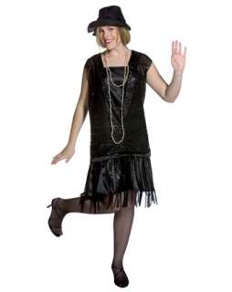 Gatsby Girl in Black   Plus Size Costume   Plus Size 20s Halloween 