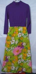 Vintage, Mod Maxi Floral House Dress, Women Sz 12  