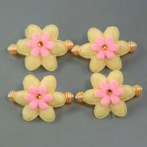  Yellow and Pink / Baby / Toddler/ Girls Flower Shaped 