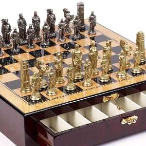   From Italy & Tribeca Wood Chess Board With Storage Toys & Games