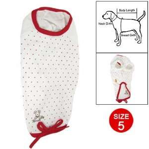  Como Red Dots Pattern Bowknot Pet Dog Puppy White Shirt 