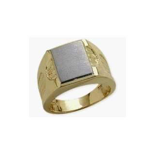    Mens Rope Style 10 Karat Two Tone Gold Ring   9.5 Jewelry