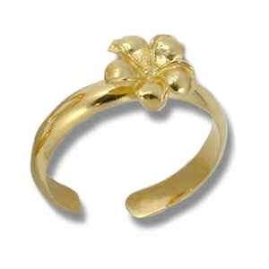    Hawaiian Heirloom Jewelry 14k Gold Finish Flower Toe Ring Jewelry